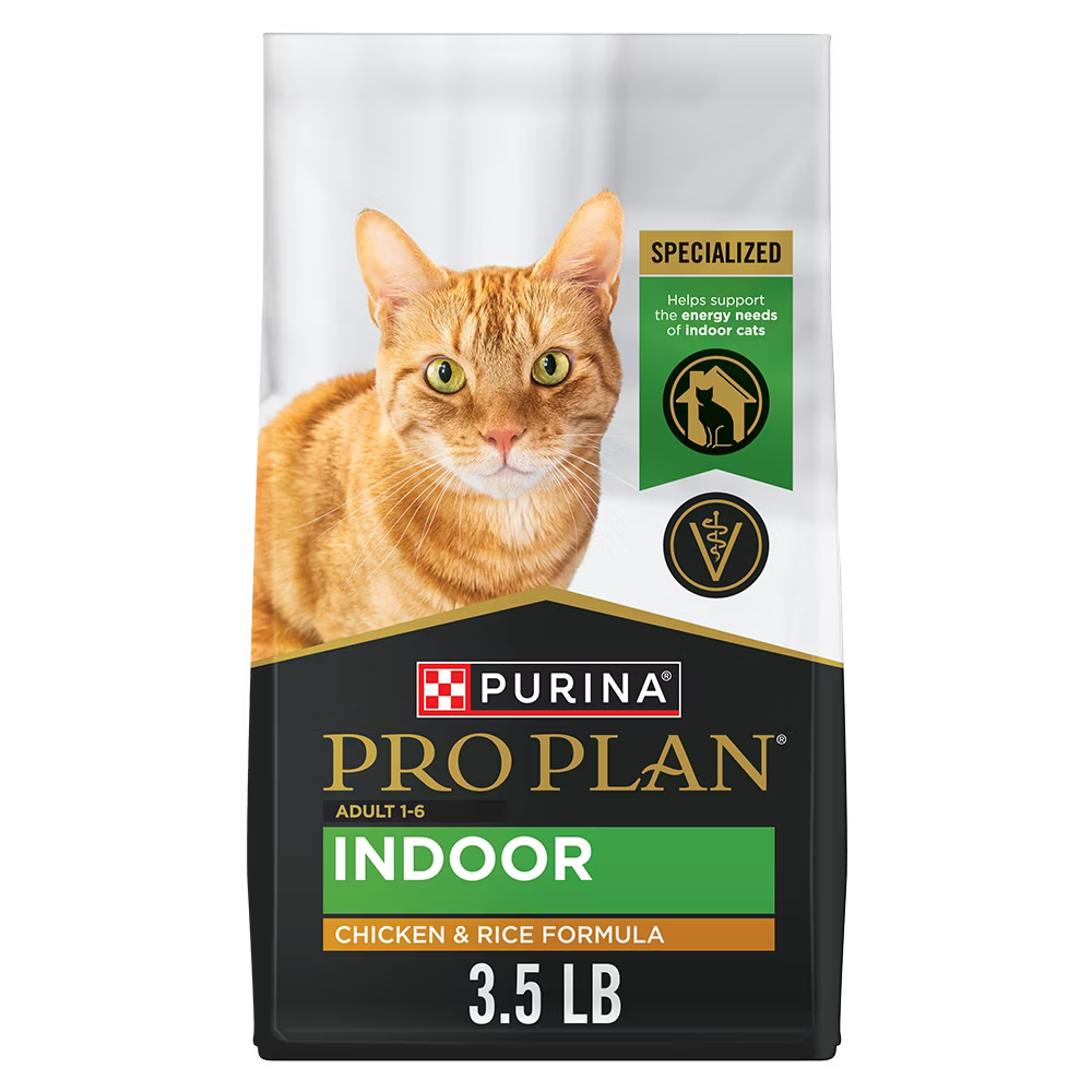Purina Pro Plan Adult Indoor Chicken & Rice Formula Dry Cat Food