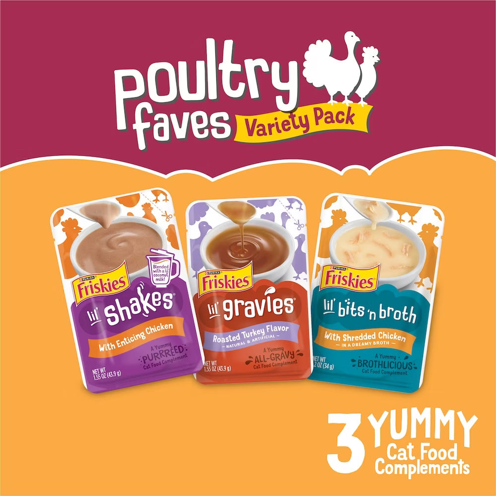 Friskies Poultry Faves Cat Food Complement 24 Ct Variety Pack