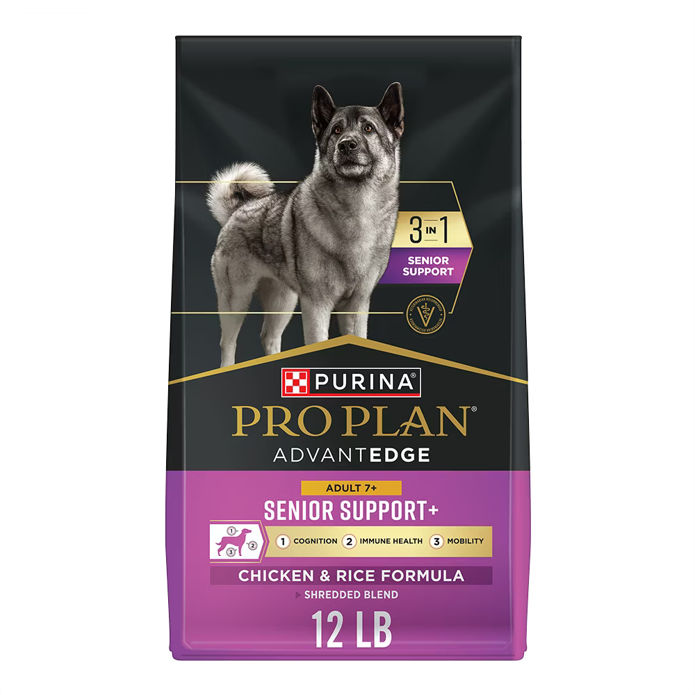 Pro Plan AdvantEDGE Adult 7+ Senior Support+ Shredded Blend Chicken & Rice Formula Dry Dog Food