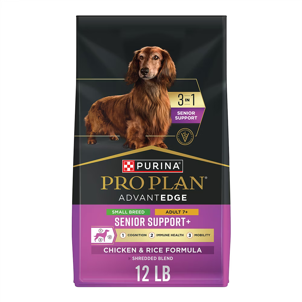 Pro Plan AdvantEDGE Small Breed Adult 7+ Senior Support+ Shredded Blend Chicken & Rice Formula Dry Dog Food