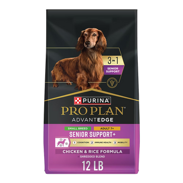 Pro Plan AdvantEDGE Small Breed Adult 7+ Senior Support+ Shredded Blend Chicken & Rice Formula Dry Dog Food