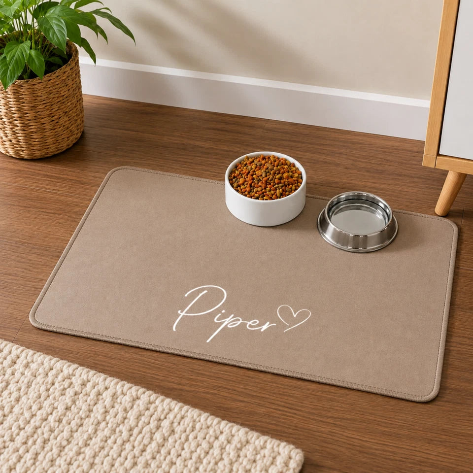 Personalised Pet Name Feeding Custom Mat For Dog Cat Food Bowl Placemat